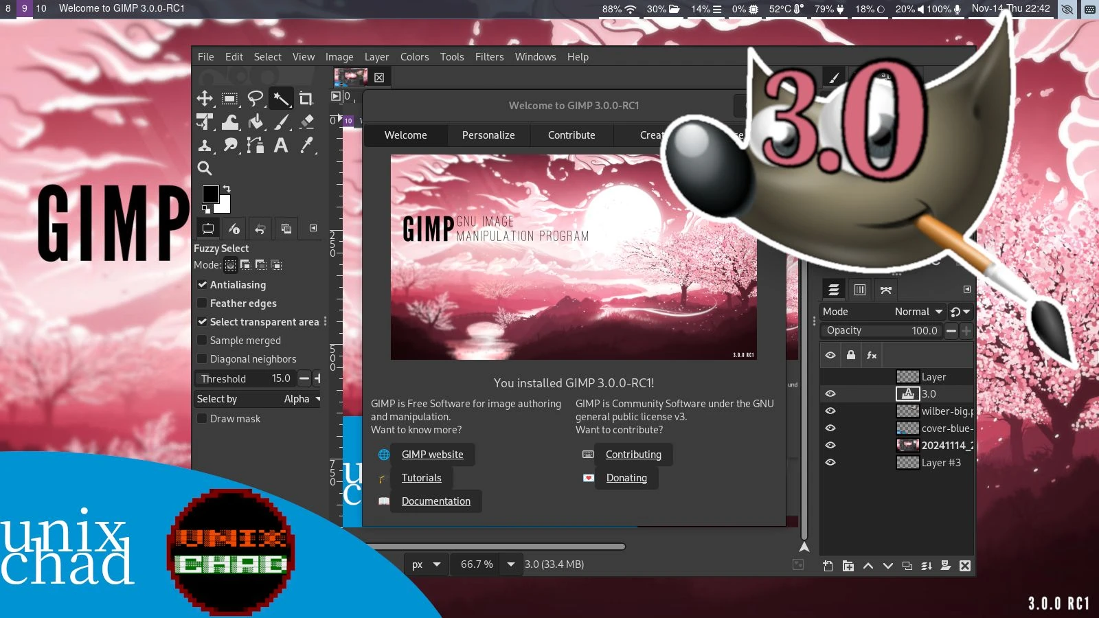 GIMP3.0可以替代PS了吗？gtk3、wayland和Arch 评测视频封面
