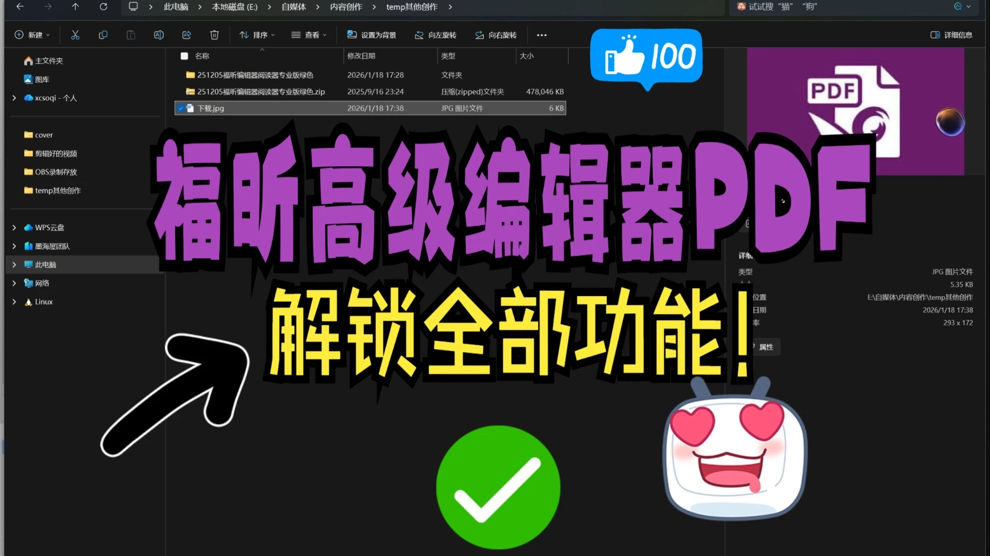 福昕高级PDF编辑器安装激活附教程(绝对免费有效)无效你捶我! 评测视频封面