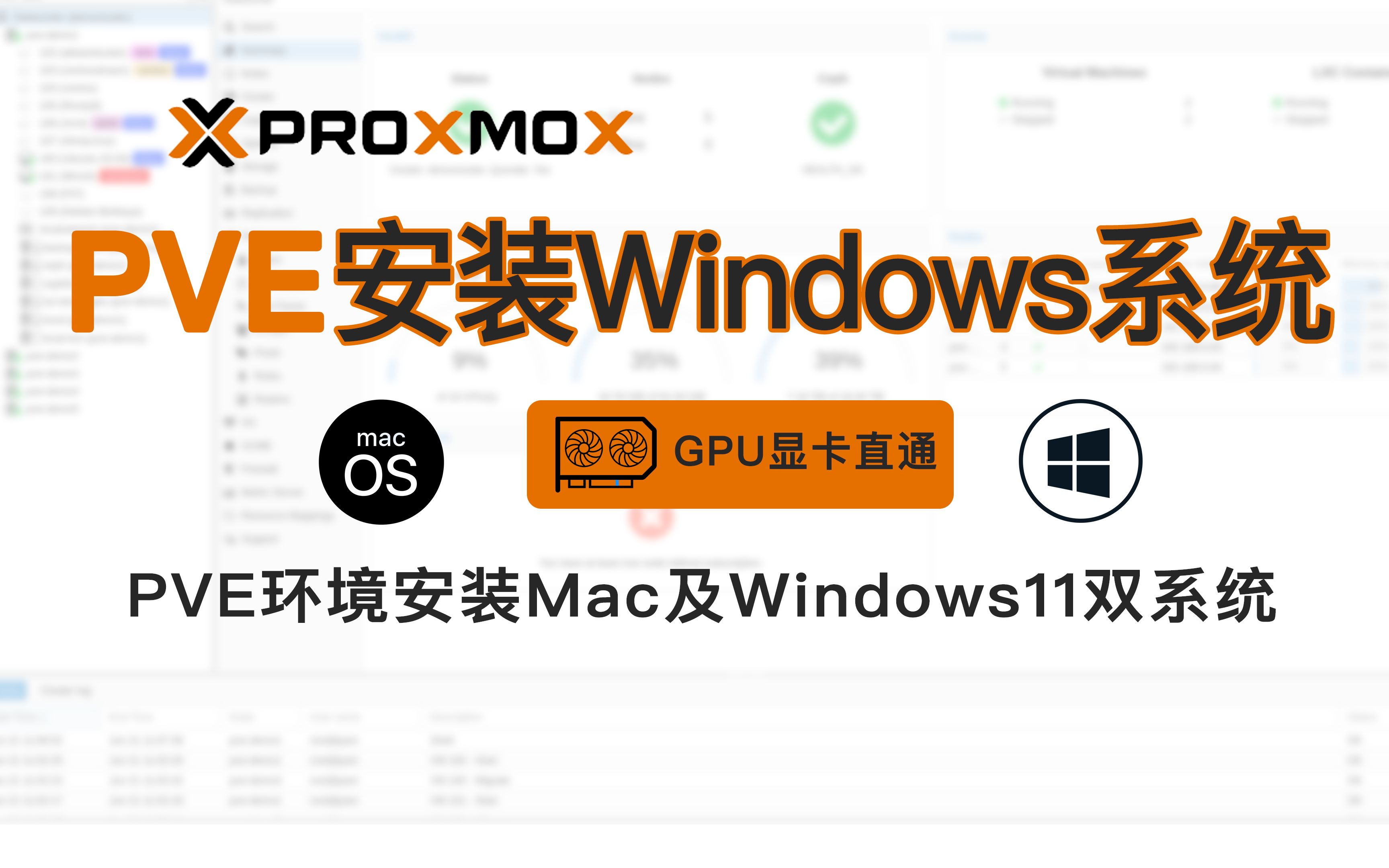 PVE(Proxmox VE)安装Windows11虚拟机直通独立显卡,一台电脑上同时运行Macos及windows双系统,MacOS黑苹果双系统安装系统 评测视频封面