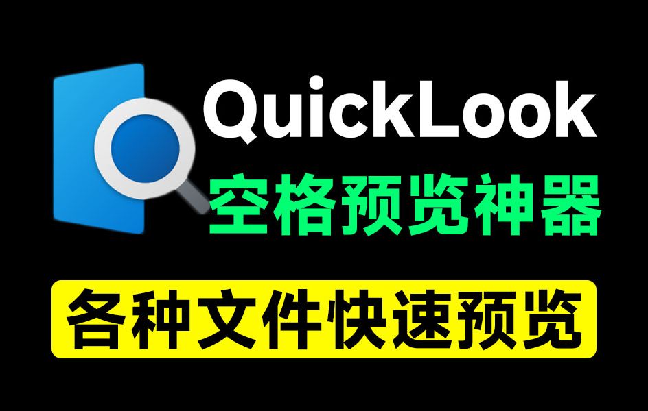 效率提高10倍！Win系统单击快速文件预览神器，mac上有的功能移植到了win上了！附全套QuickLook插件包 评测视频封面