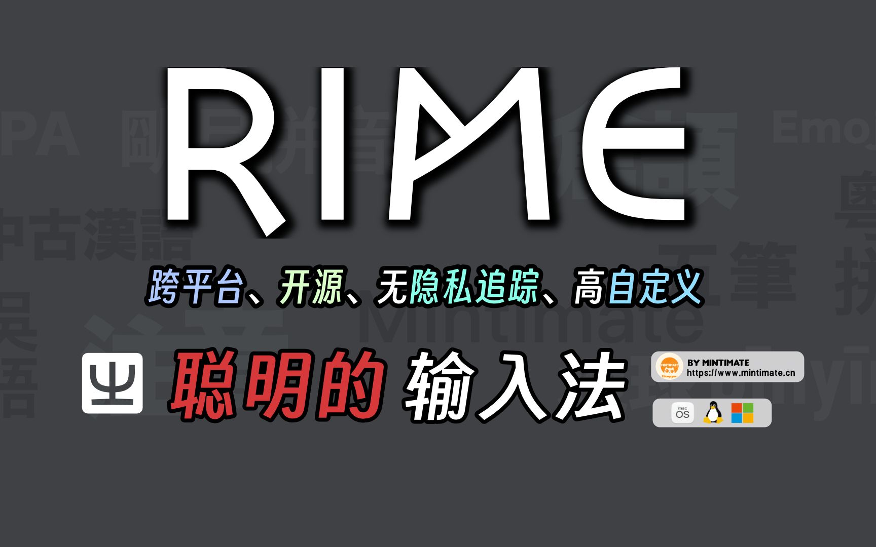 跨平台、无隐私追踪的开源输入法Rime定制指南: 聪明的输入法懂我心意! 评测视频封面