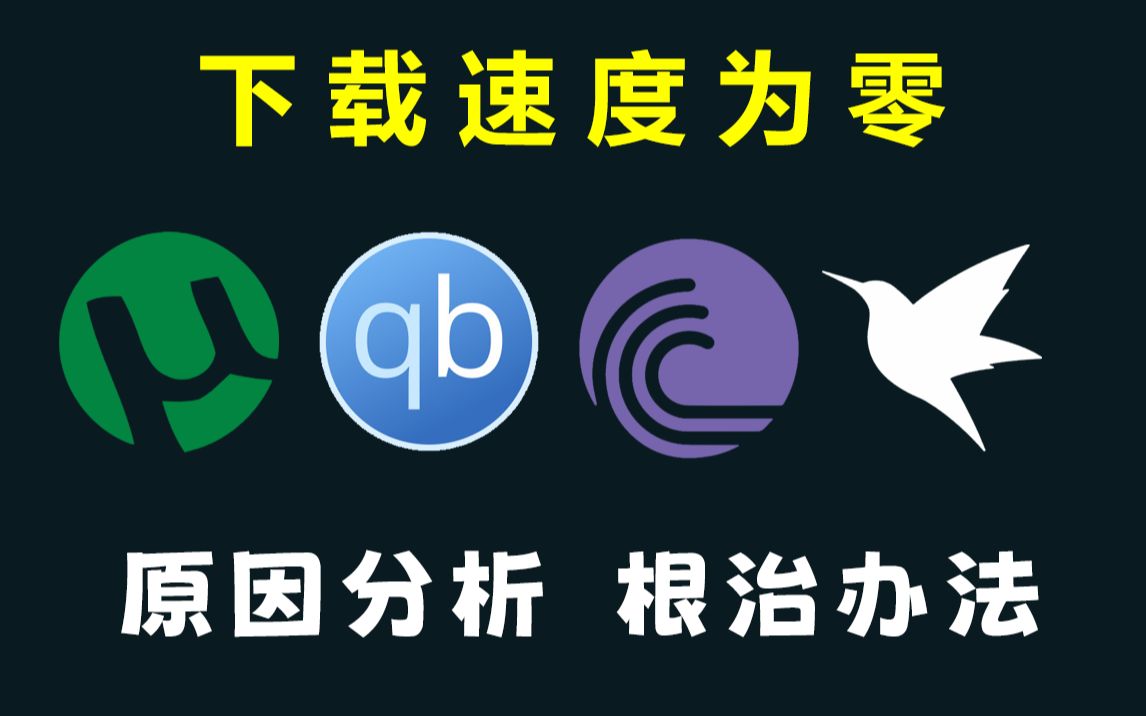 utorrent、qbittorrent、bittorent、迅雷等torrent种子文件下载器，下载速度为零的原因分析及修复方法 评测视频封面