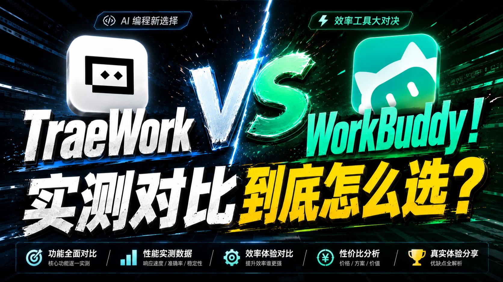 TraeWork vs WorkBuddy！实测到底怎么选？ 评测视频封面