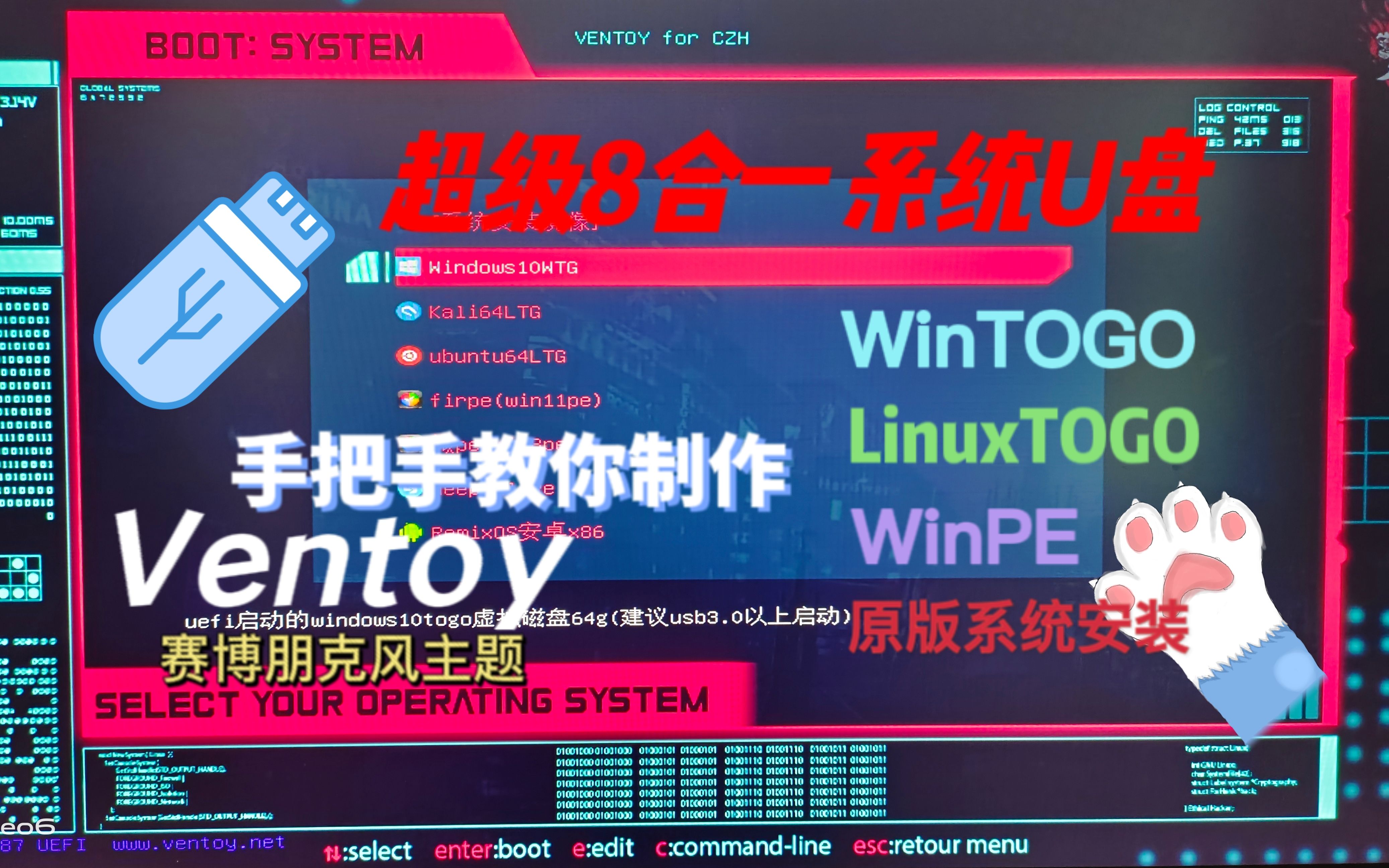 【详细教程】用ventoy打造超级8合一系统启动U盘同时塞入WinTOGO,PE,LinuxTOGO#1 评测视频封面