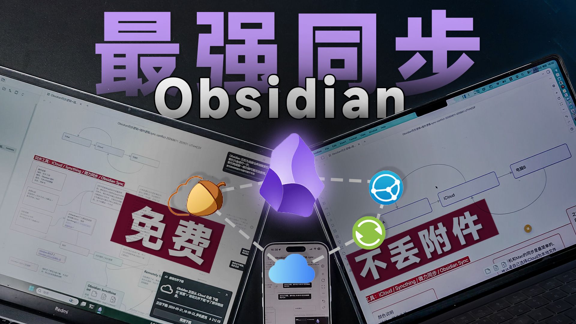 Obsidian 免费多端同步教程:3种方案从小白到毕业!【保姆级教程】 评测视频封面