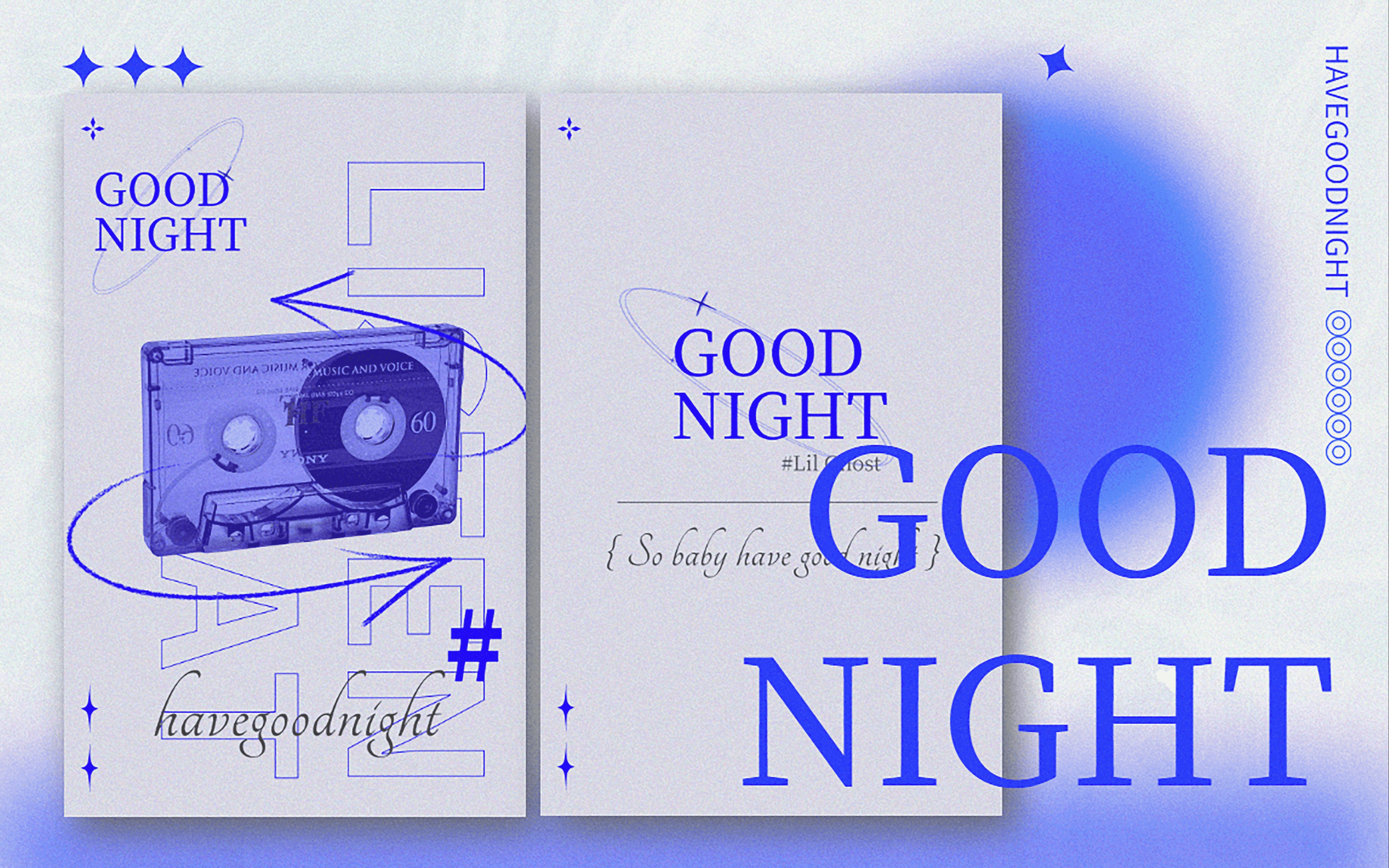 【饭圈设计】| 稿定设计 | 简约高级/矢量风概念小卡制作 | Good night 评测视频封面